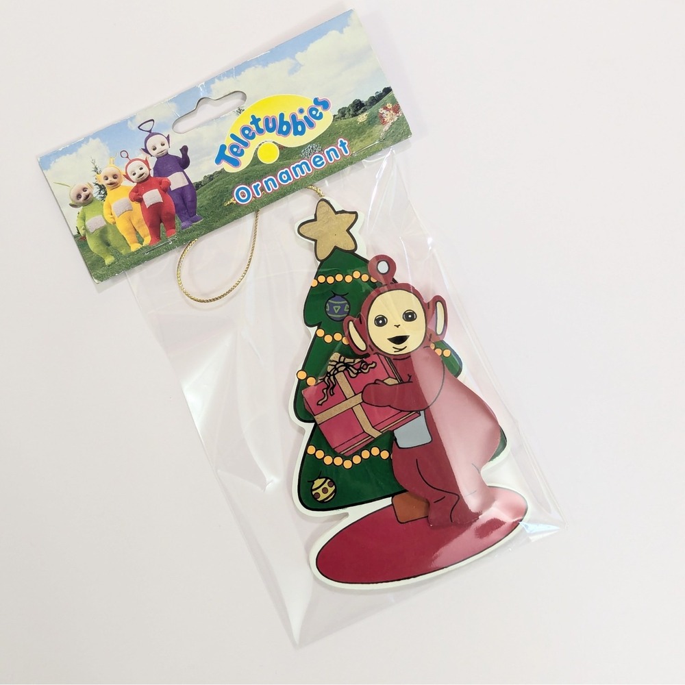 Vintage Teletubbies Po Red Wooden Christmas Ornament 1999 Kurt Adler NEW NOS